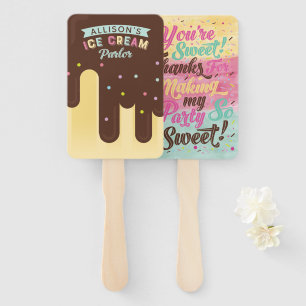 Fun Ice Cream Lemon Popsicle Leckerei Geburtstagsp Fächer