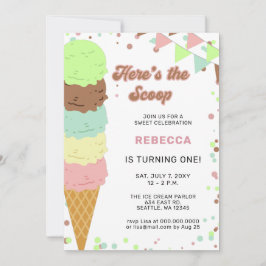 Fun Ice Creme Party zum Geburtstag Einladung