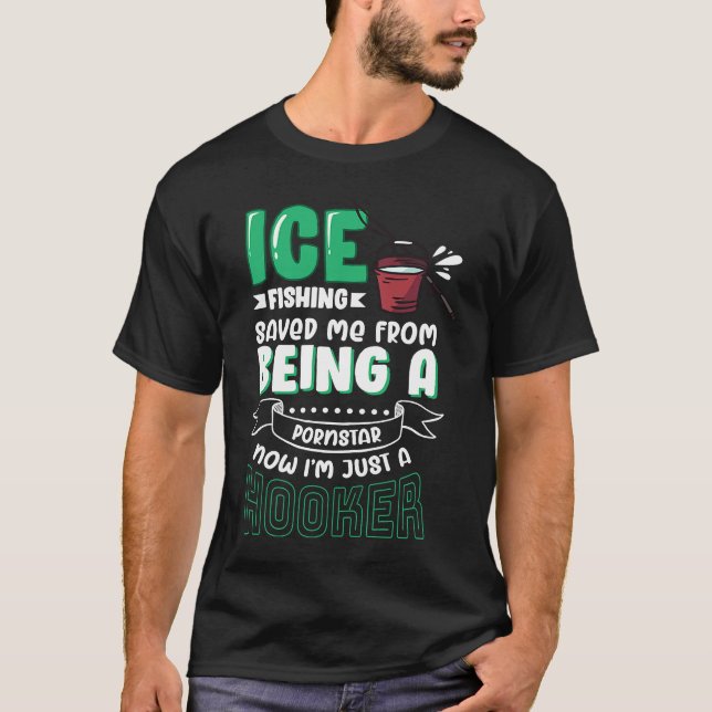 Fun ice fishing for anglers and fishermen  1 T-Shirt (Vorderseite)
