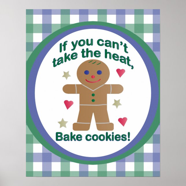 Fun "If You Can't Take the Heat" Gingerbread Man Poster (Vorne)