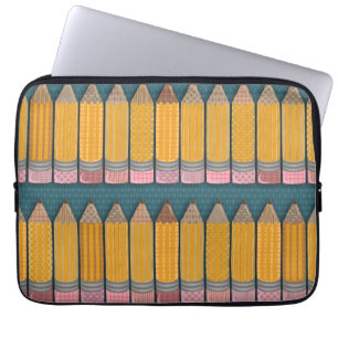 Fun Illustriert-Gelbe Stifte Muster Laptopschutzhülle