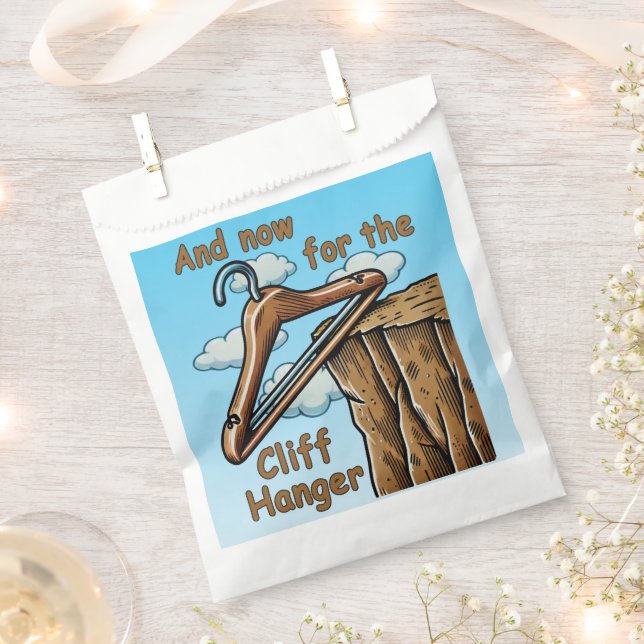 Fun Image of Cliff Hanger with Playful Wordplay Geschenktütchen (Ausgeschnitten)