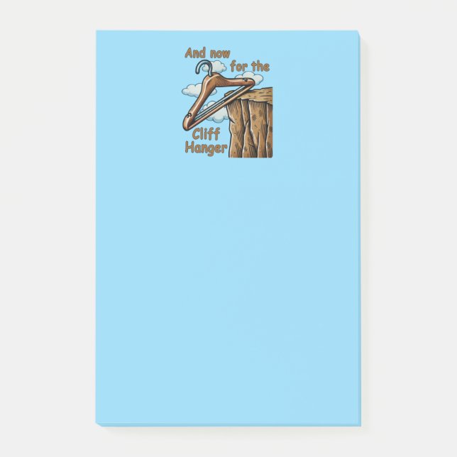 Fun Image of Cliff Hanger with Playful Wordplay Post-it Klebezettel (Vorderseite)