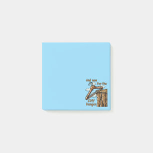Fun Image of Cliff Hanger with Playful Wordplay Post-it Klebezettel