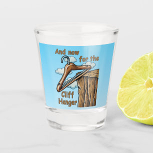 Fun Image of Cliff Hanger with Playful Wordplay Schnapsglas