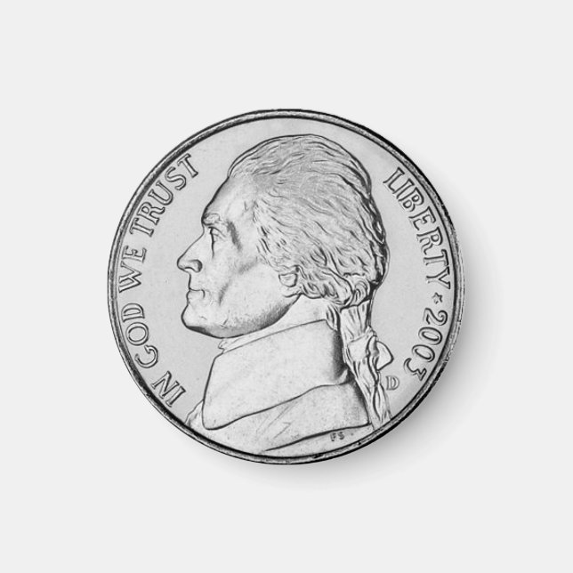 Fun Imitate Nickel Coin Kühlschrank Magnet (Vorne)