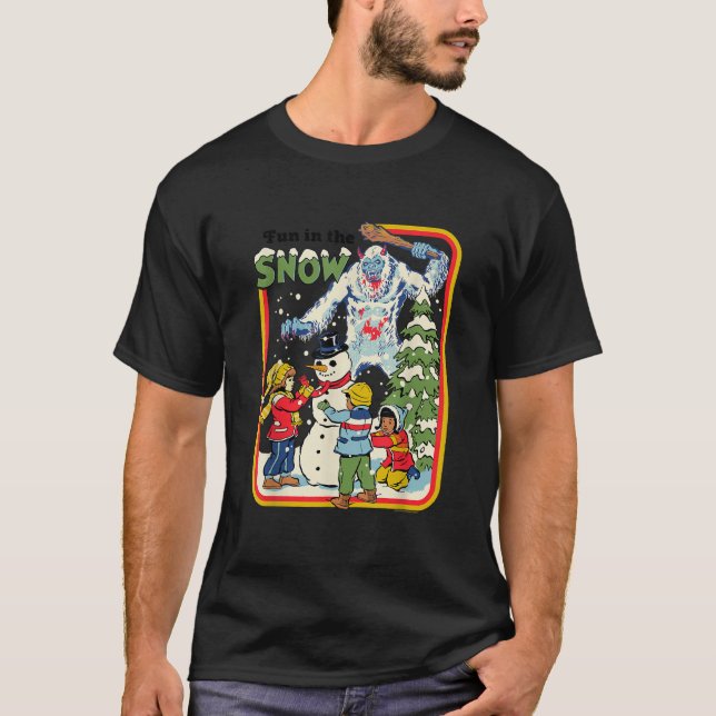Fun in the Snow Yeti Retro Dark Humor  T-Shirt (Vorderseite)