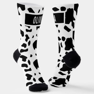 Fun Individuelle Name Holstein Kuh Tierdruckmuster Socken