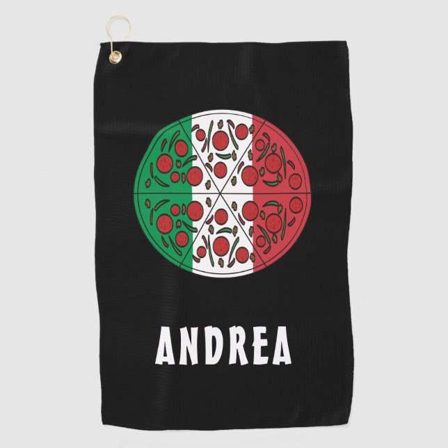 Fun Individuelle Name Italien Italienische Flagge  Golfhandtuch (Vorderseite)