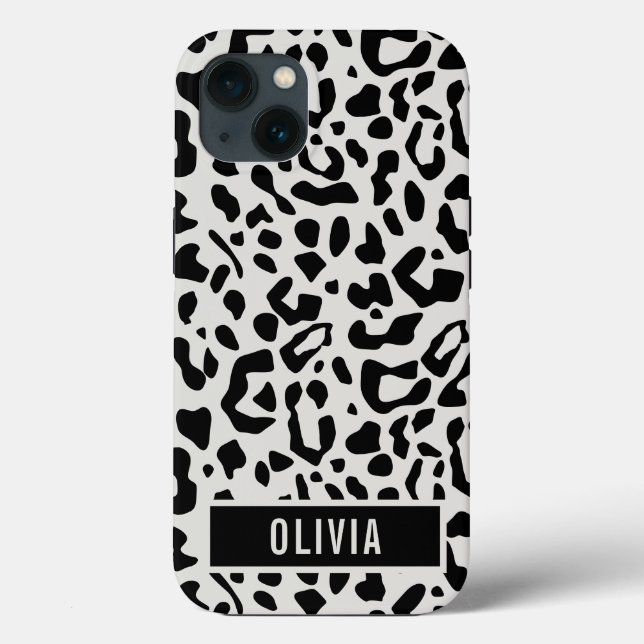 Fun Individuelle Name Snow Leopard Tierdruckmuster Case-Mate iPhone Hülle (Rückseite)