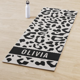 Fun Individuelle Name Snow Leopard Tierdruckmuster Yogamatte