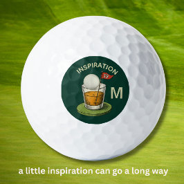 Fun Inspirational 19th Hole Drink Monogram  Golfball