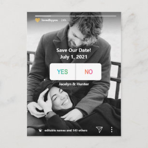 Fun Instagram Ja Kein Foto Save the Date Karte