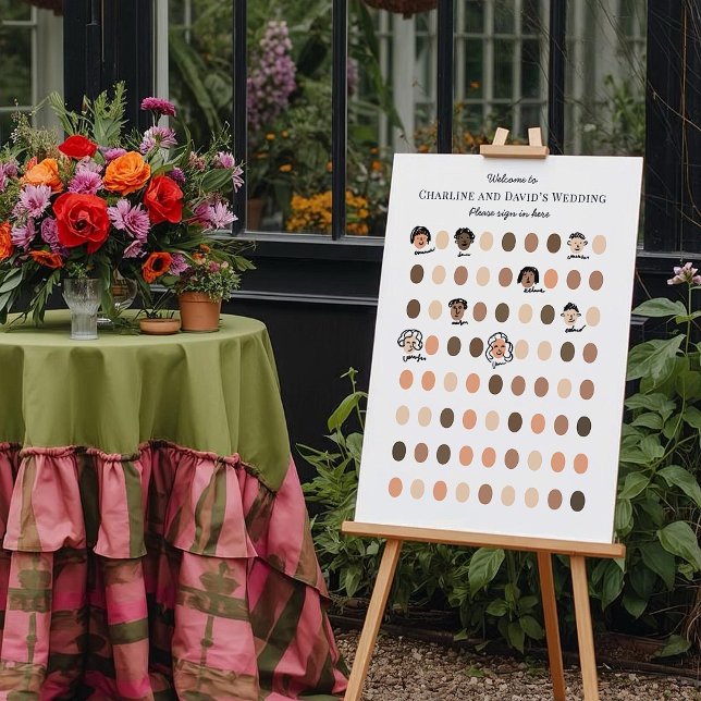 Fun Interactive Wedding Doodle Gästebuchsignatur Poster (Von Creator hochgeladen)