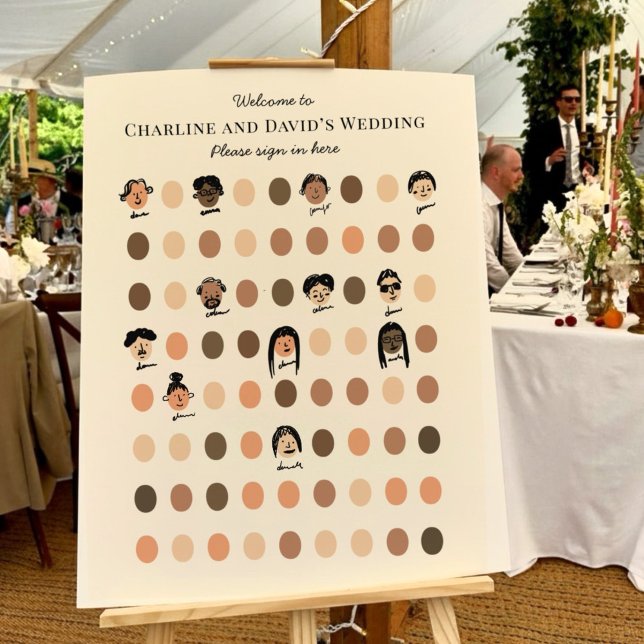 Fun Interactive Wedding Doodle Gästebuchsignatur Poster (Von Creator hochgeladen)