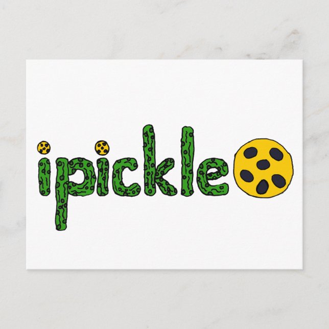 Fun ipickle Pickleball-Design Postkarte (Vorderseite)
