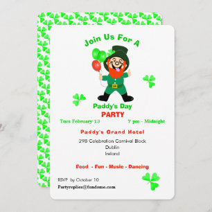 Fun Irish Celebration Leprechaun Party Einladung