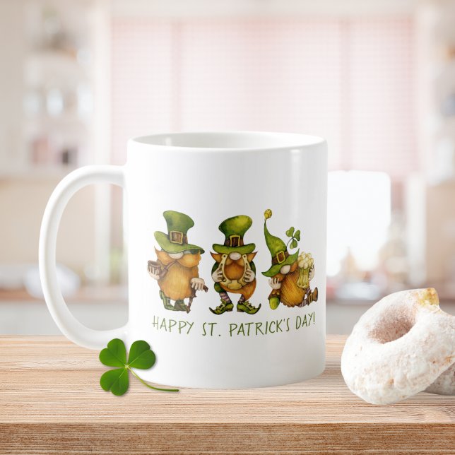 Fun Irish Gnomes Happy St Patrick's Day Kaffeetasse (Fun Irish Gnomes Happy St. Patrick's Day Coffee Mug)