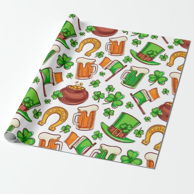 Fun Irish Pattern Geschenkpapier (Ungerollt)