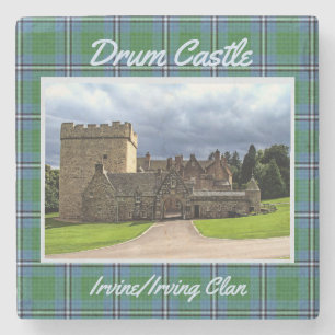 Fun Irvine/Irving Clan Drum Castle & Tartan Steinuntersetzer