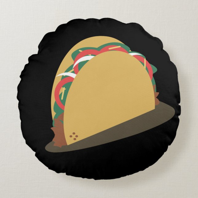 Fun Isometrie Taco Food Restaurant Rundes Kissen (Vorderseite)