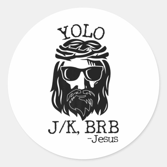 Fun Jesus Easter Yolo Jk Brb Sims Runder Aufkleber (Vorderseite)