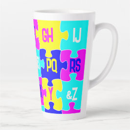 Fun Jigsaw Puzzle Pieces & Alphabet Letters Milchtasse