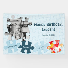 Fun Jigsaw Puzzle Theme Image Text Happy Birthday Banner