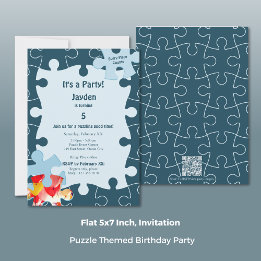 Fun Jigsaw Puzzle Themed 5th Birthday Party Einladung