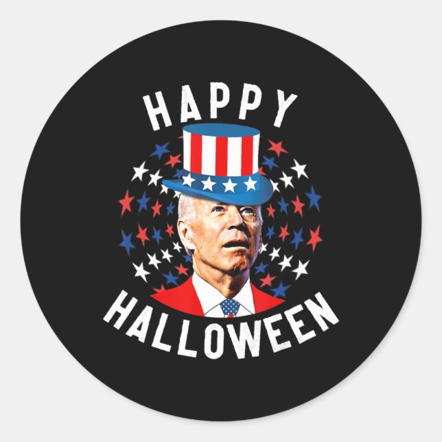 Fun Joe Biden Happy Halloween für Amerikanische Un Runder Aufkleber (Vorderseite)