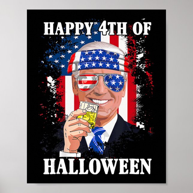 Fun Joe Biden Happy Halloween Verwirrte den Juli Poster (Vorne)
