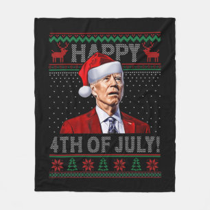 Fun Joe Biden Happy the July Ugly Weihnachten Fleecedecke