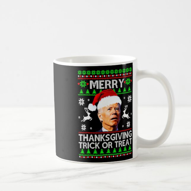 Fun Joe Biden Merry Thanksgiving Trick Or Treat  Kaffeetasse (Rechts)