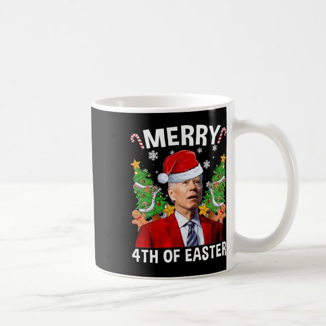 Fun Joe Biden Weihnachtsfeier Weihnachtsmannmütze  Kaffeetasse (Rechts)