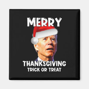 Fun Joe Biden Weihnachtsmannmütze Merry Erntedank  Magnet