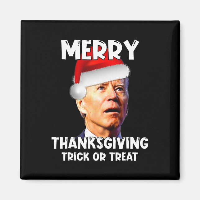 Fun Joe Biden Weihnachtsmannmütze Merry Erntedank  Magnet (Vorne)