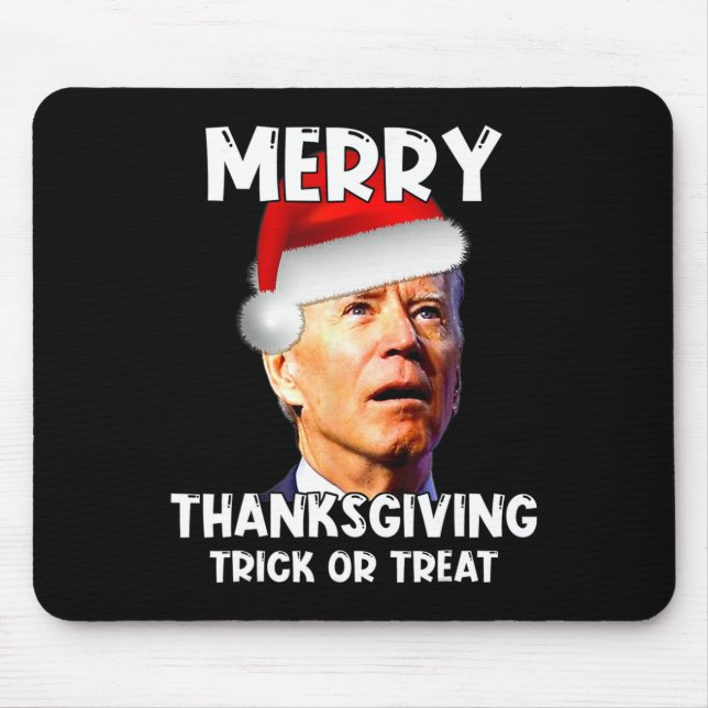 Fun Joe Biden Weihnachtsmannmütze Merry Erntedank  Mousepad (Vorne)