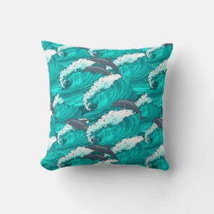 Fun Jumping Dolphin Pattern Kissen
