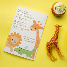 Fun Jungle Animals Baby Dusche Einladung