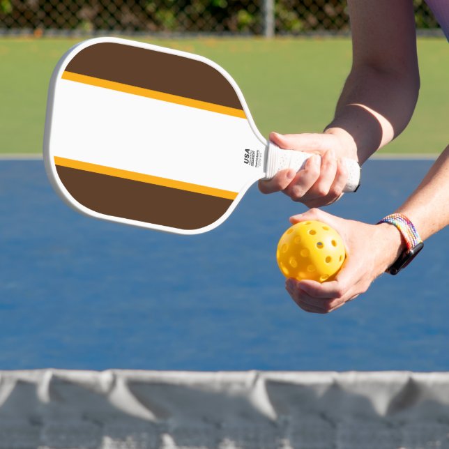 Fun Kakao Braune Border White Centre Streifen Pickleball Schläger (InSitu)