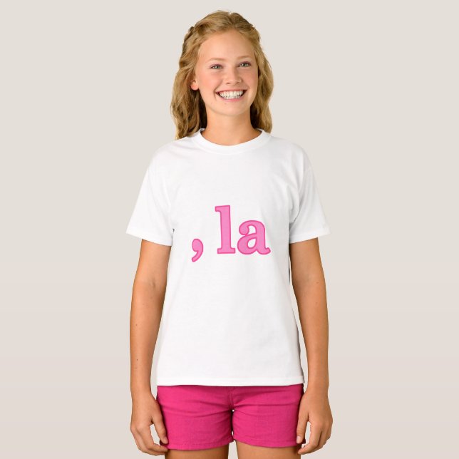 Fun Kamala Harris Pink Comma La T - Shirt (Vorne ganz)