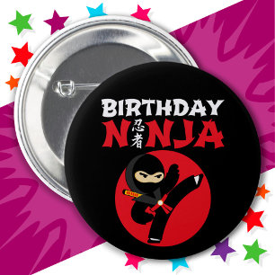 Fun Karate Party Kinder Kampfkunst Geburtstag Ninj Button