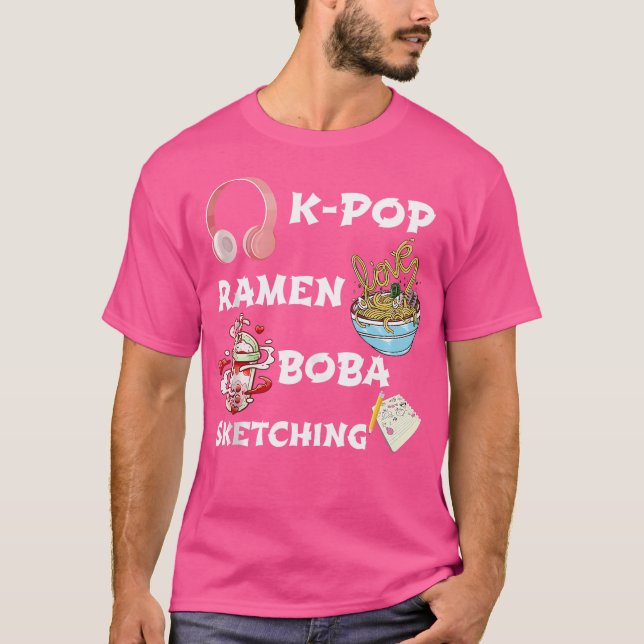 Fun Kawaii K-Pop Ramen Boba Ice Bubble Tee Sketchi (Vorderseite)