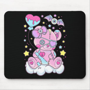 Fun Kawaii Pastel Goth Niedlicher Creepy Bär Anime Mousepad