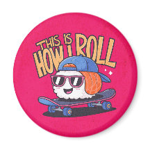 Fun Kawaii Sushi auf Skateboard