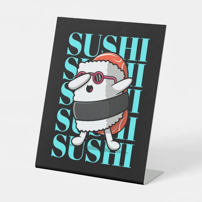 Fun Kawaii Sushi Dab Sockelschild (Vorderseite)