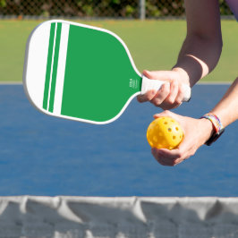 Fun Kelly Green Color Block White Racing Stripes Pickleball Schläger