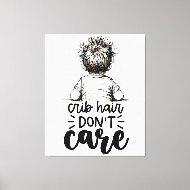Fun Kid Crib Hair Keine Sorge Leinwanddruck (Vorderseite)