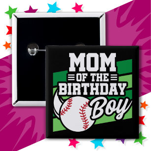 Fun Kids Baseball Party Mama des Geburtstagskinder Button
