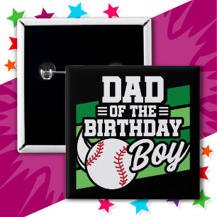 Fun Kids Baseball Party Vater des Geburtstags Button